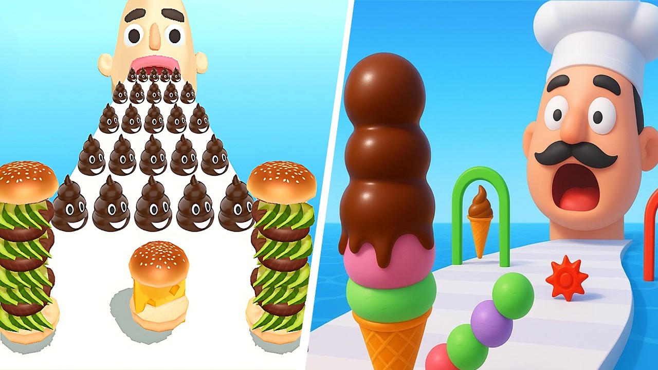 Sandwich Runner 🆚 Stacky Ice Cream Runner🌻🧿🌺🌈Max Levels Walkthrough Android IOS Update Gameplay70612