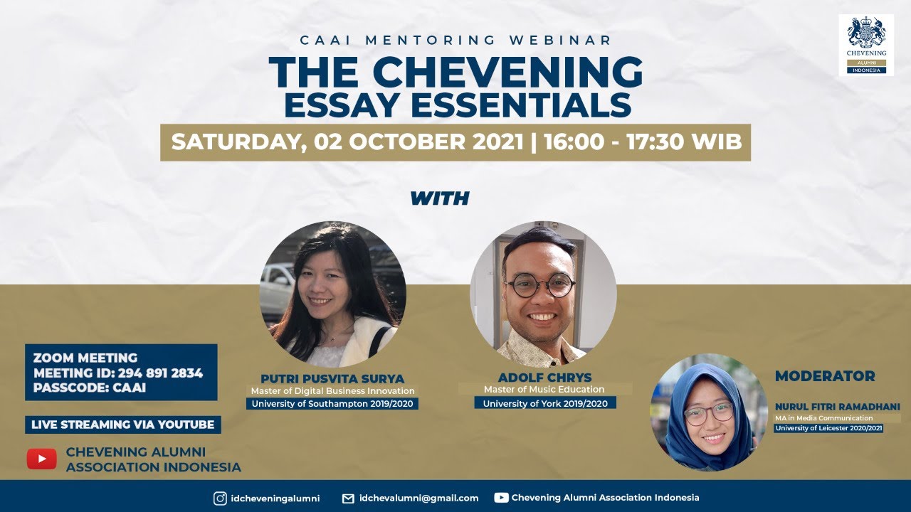 CAAI Mentoring Webinar 1: The Chevening Essay Essentials