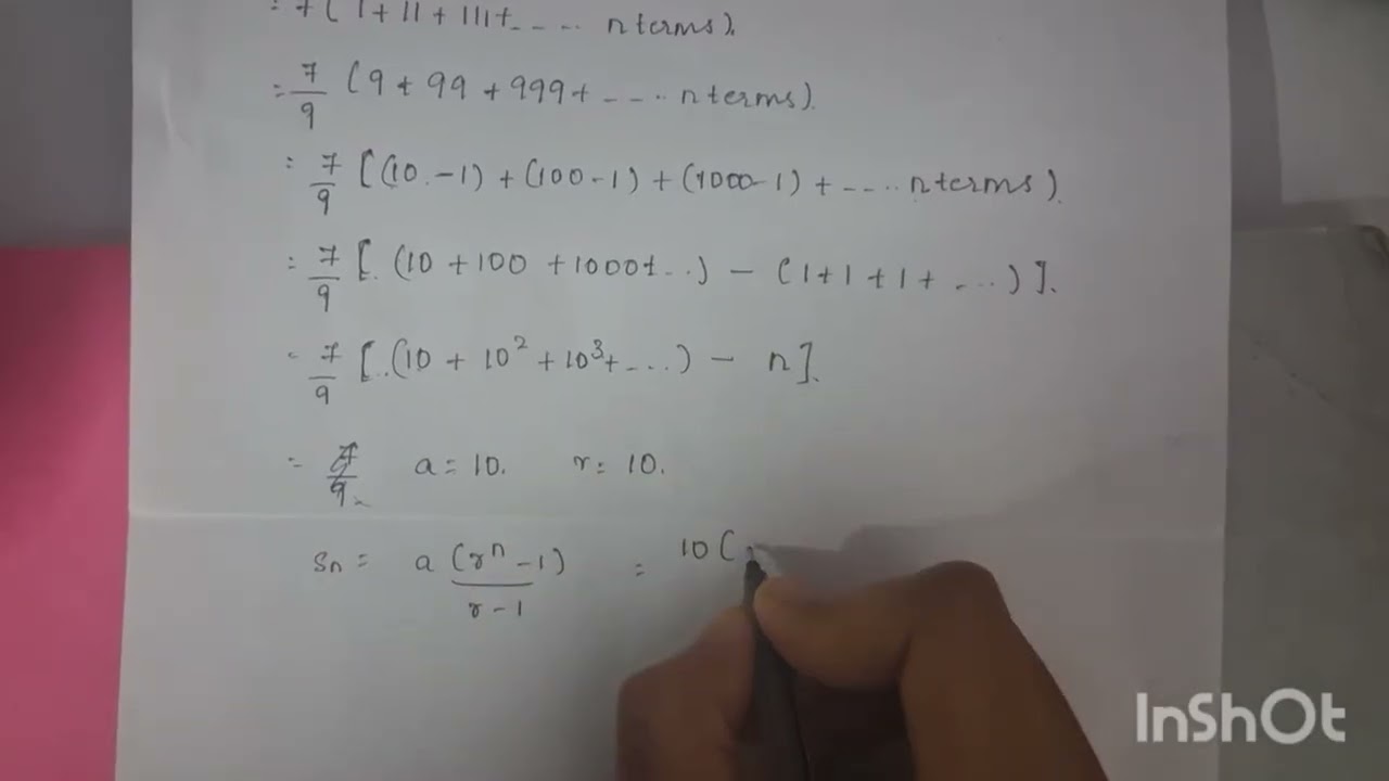 Find the sum of n temrs of sequence 7,77,777 upto n terms. 1st puc maths important questions.