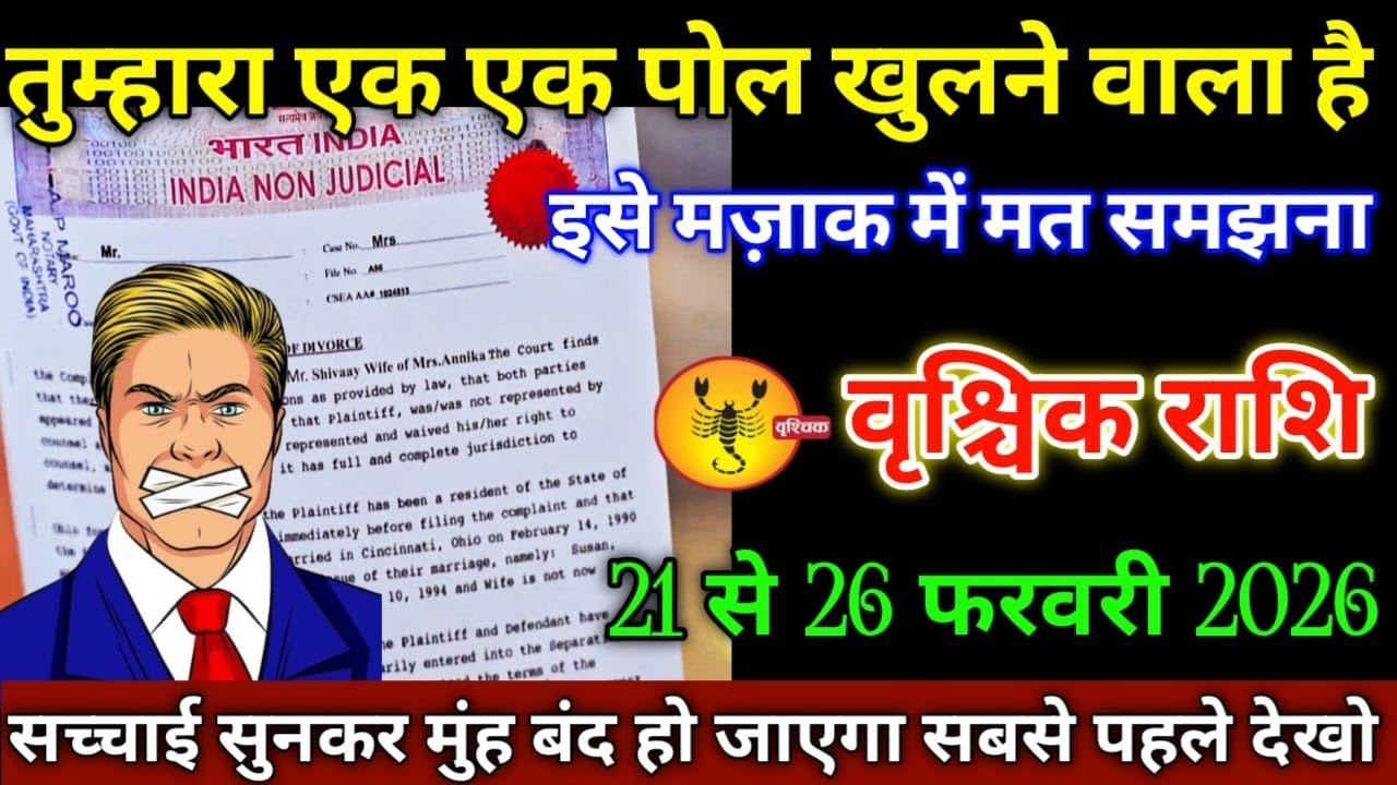 वृश्चिक राशि वालों 10 से 15 फरवरी 2026 से तुम्हारा एक एक पॉल खुलने वाली है सावधान मुंह बंद हो जाएगी!