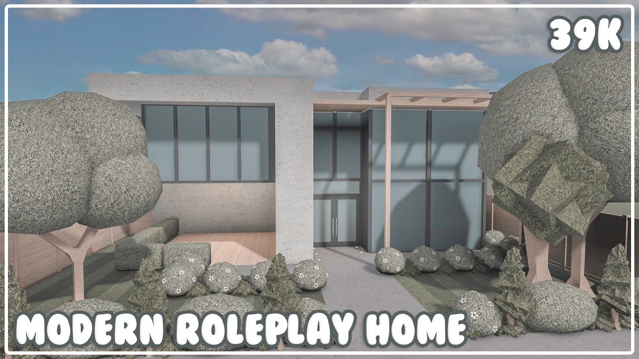 ROBLOX | Bloxburg Modern Roleplay Home Speedbuild | Tutorial | EXTERIOR ONLY | Ellvoi