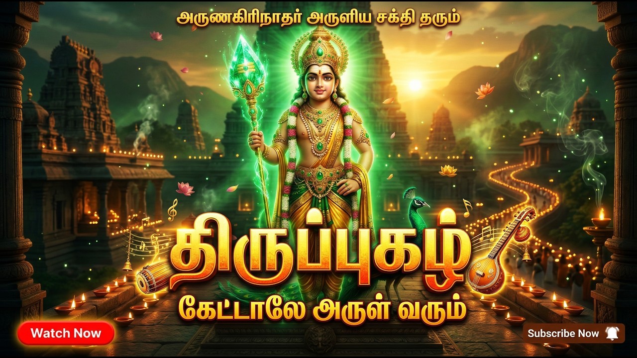 அருணகிரிநாதர் அருளிய சக்தி தரும் திருப்புகழ் | தினம் கேட்க செல்வம் சேரும் திருப்புகழ் மந்திரம்