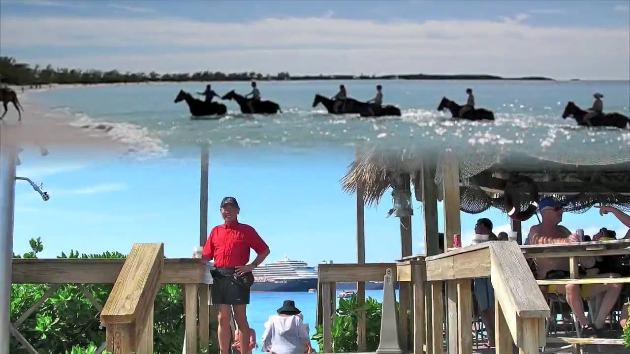 Lorrin Lee's HALF MOON CAY. Bahamas. Caribbean. Noordam Cruise. Steel Drums. Horses. 3D.