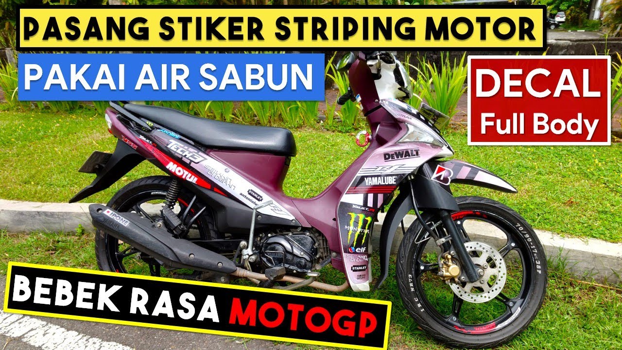 Tutorial Cara Pasang Stiker Striping Motor sendiri | Decal Sticker Yamaha Vega Force / Force Fi