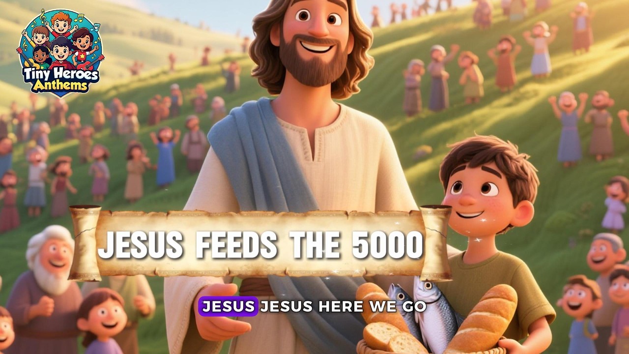 🍞 Jesus Feeds the 5000 | Bible Story Song for Kids | Christian Kids Music | Tiny Heroes Anthems