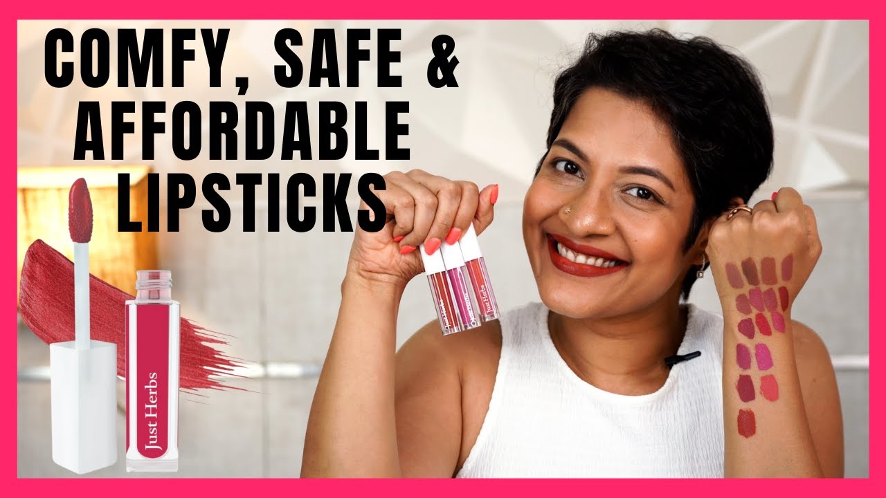 All 17 shades Just Herbs Liquid Lipstick | Give AWAY | Safe & Vegan | Review & Swatches | JoyGeeks
