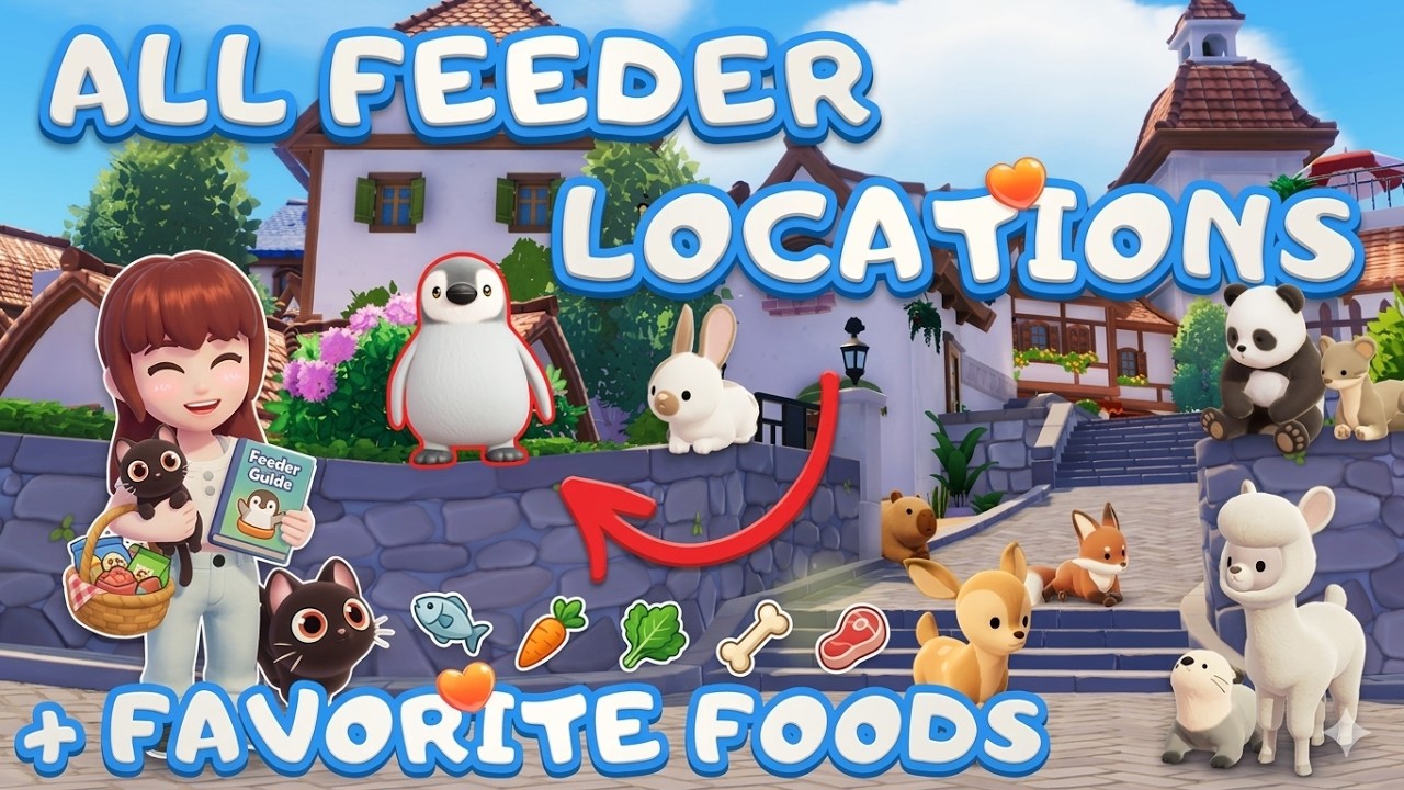 🐼 All Animal TROUGH LOCATIONS and FAVORITE FOODS + Limited Penguin Event | Heartopia Guide