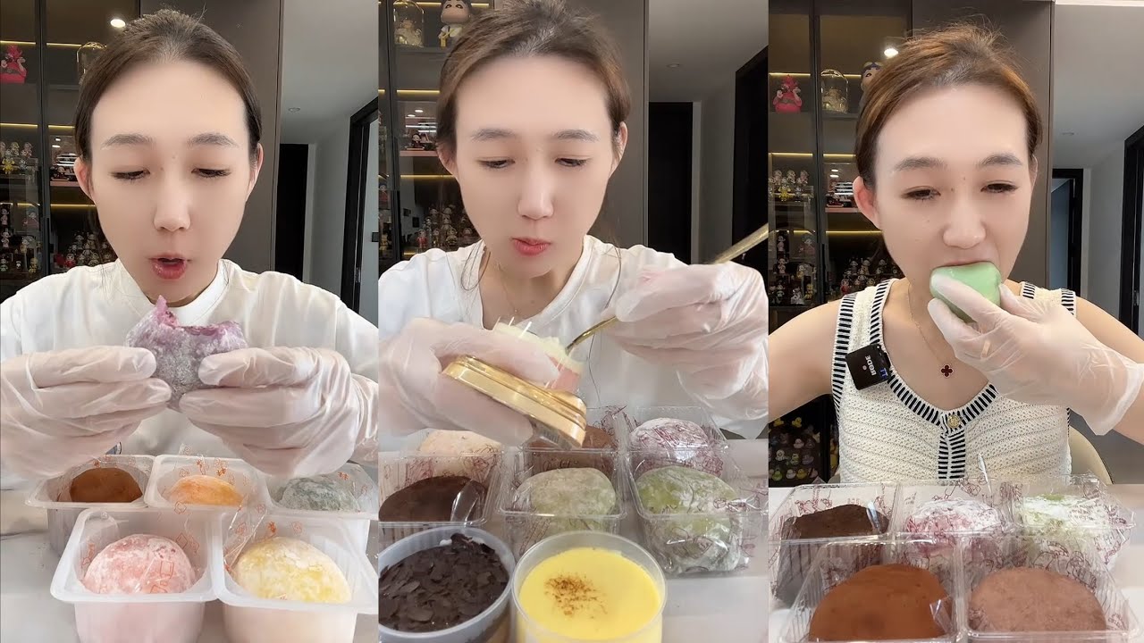 ASMR Mukbang Mochi, Tiramisu & Soft Dessert Cups | Sweet Cake Eating Sounds