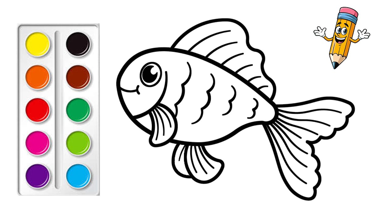 Tô Màu Con Cá | How to Color A Fish | Bé Tô Màu #92