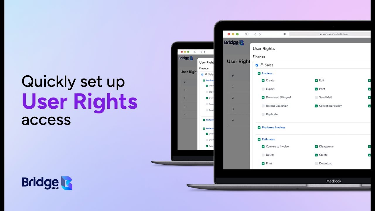How to set up User Rights Access.