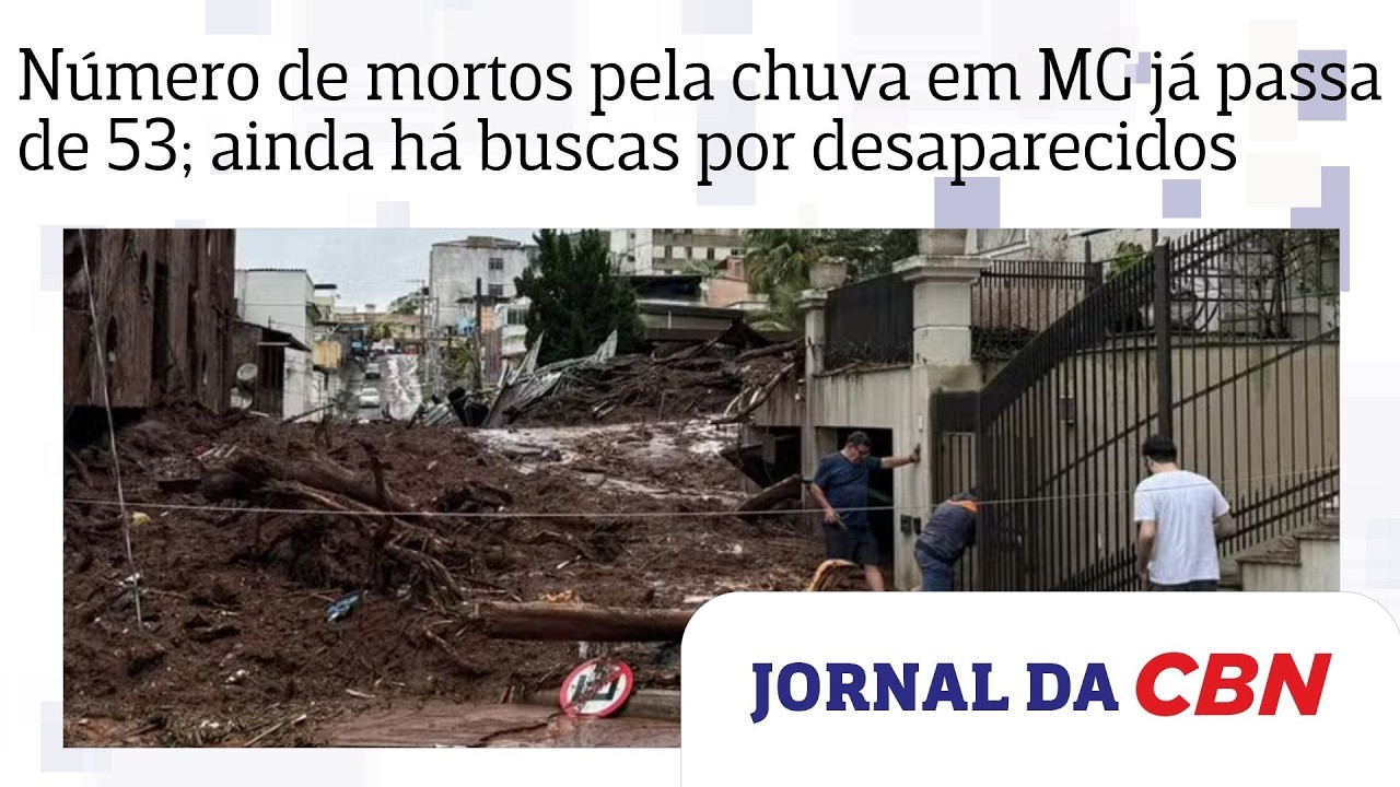 Número de mortos pela chuva em MG já passa de 53, segundo bombeiros; há buscas por desaparecidos