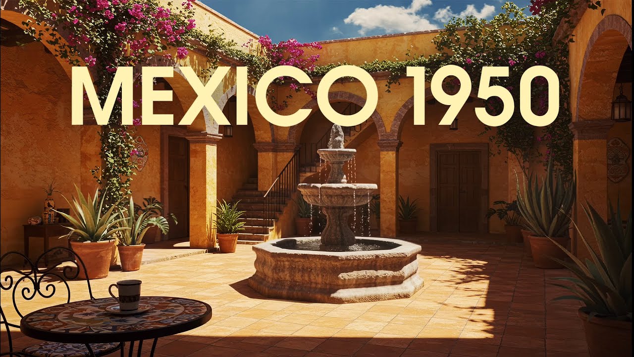Mexican Hacienda 1950s | Traditional Mexican Mariachi Music and Ambience