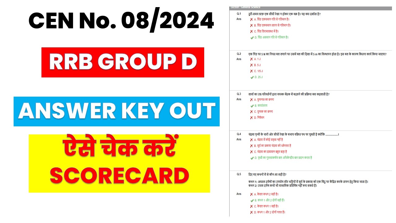 RRB GROUP D ANSWER KEY