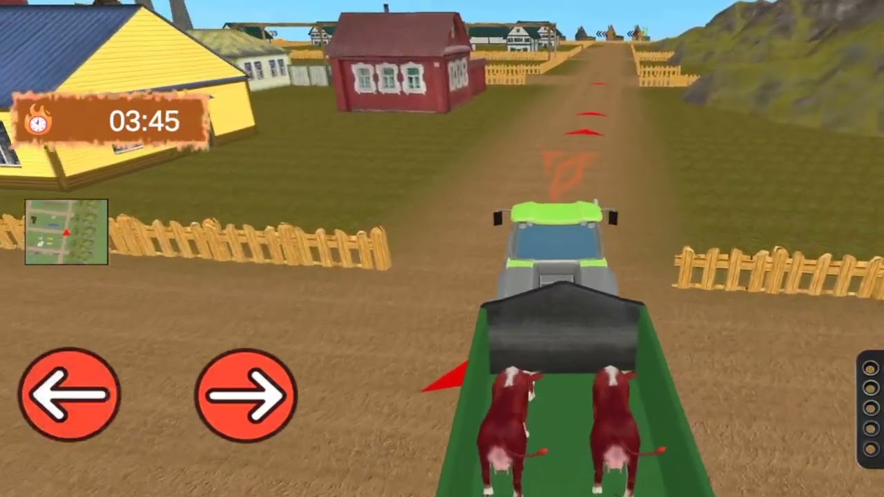 Indian Tractor Game 2026 |  Cow Are Loaded Into The Trailer Go And Sale Them | Glitch maut 