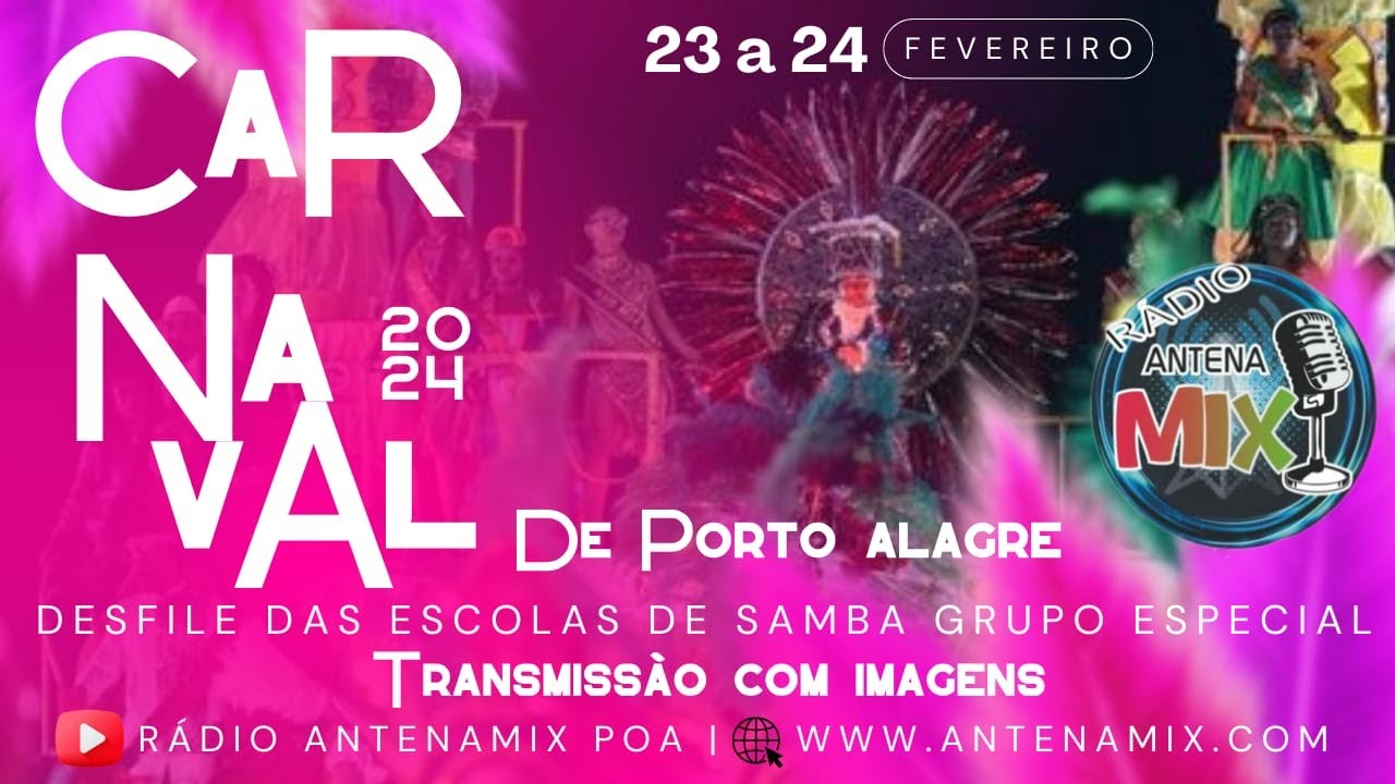 CARNAVAL DE PORTO ALEGRE 2024 |TRANSMISSÃO COM IMAGENS | #desfile #carnaval  #aovivo #poa #rs #radio