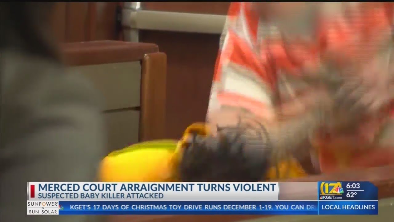 Accused killer of Merced baby attacked in court