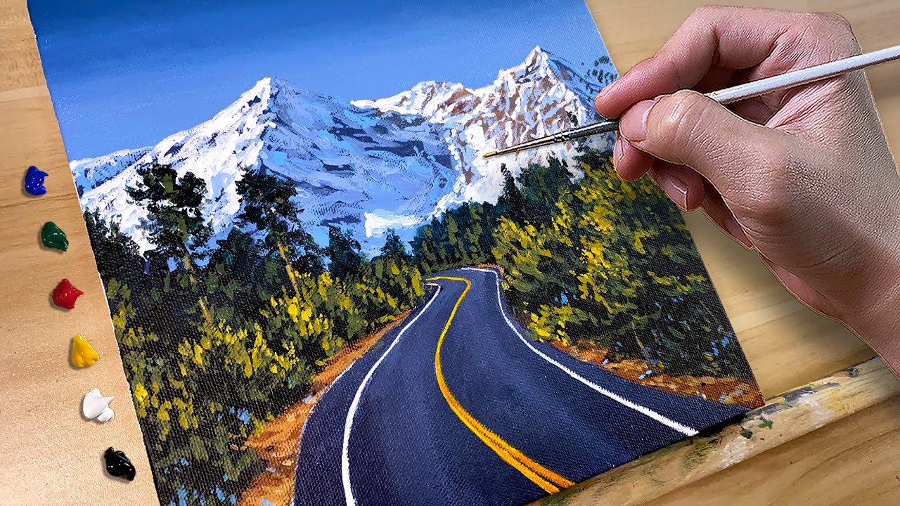 Painting Mountain Road / Acrylic Painting / Correa Art