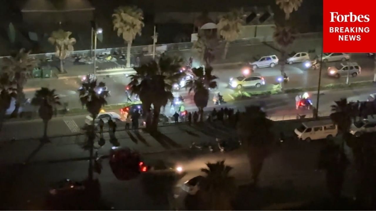 Emergency Vehicles Race To Respond After Airstrikes In Beirut Kill Multiple On Seafront