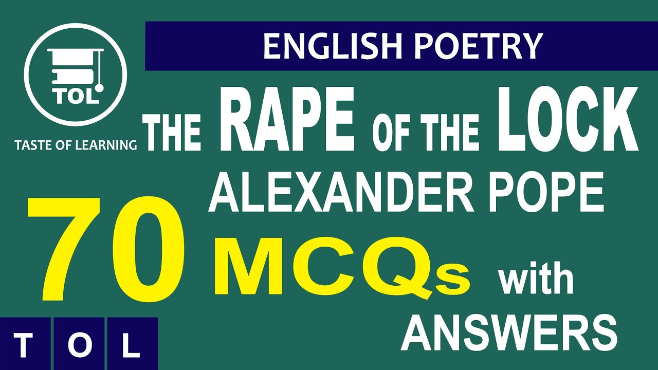 70 Important MCQs on The Rape of the Lock by Alexander Pope | MCQs for English Lecturer Test of PPSC