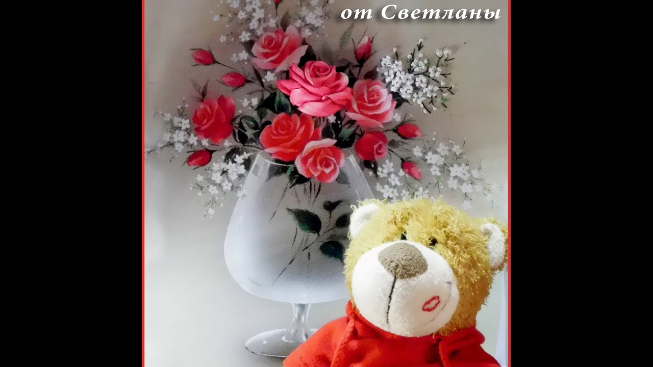 Вышивка лентами. Роза и гипсофила /Embroidery ribbons. Rose