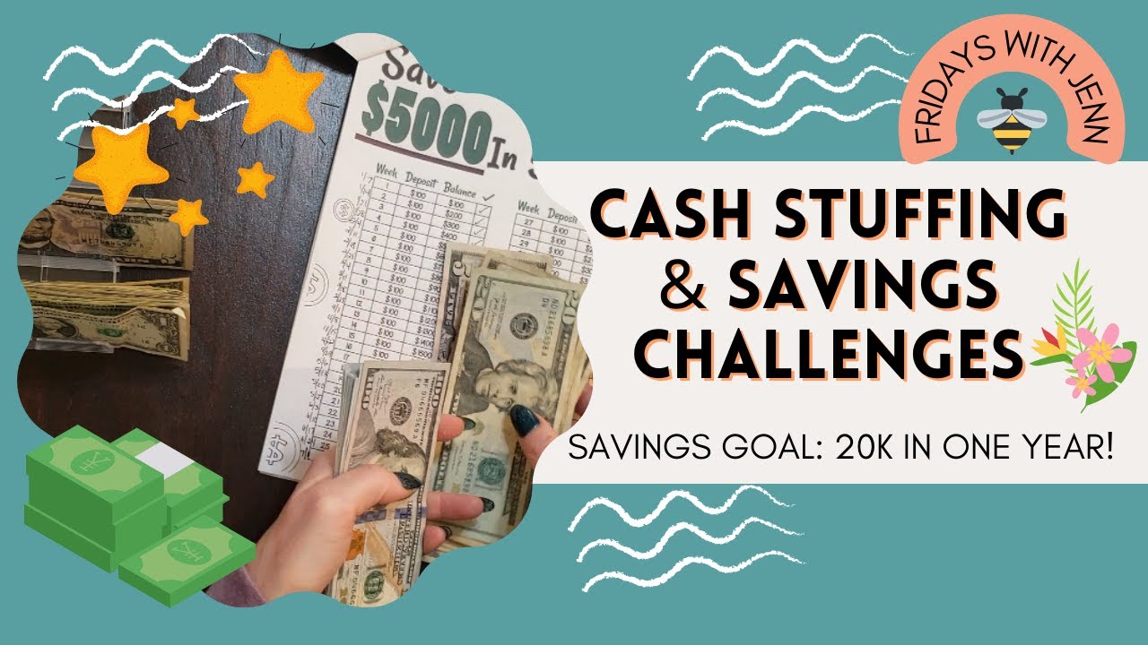 Jenn's FIRST CASH Stuffing & Savings Challenges! GOAL: 20k in ONE year! Let's GO!