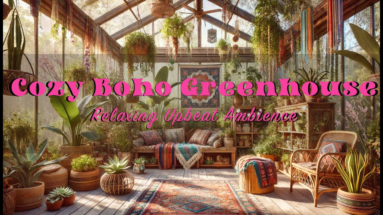 🌿 Cozy Boho Greenhouse | Upbeat Folk Ambience for a Relaxing & Inspiring Vibe 🌿 ✨  No Ads