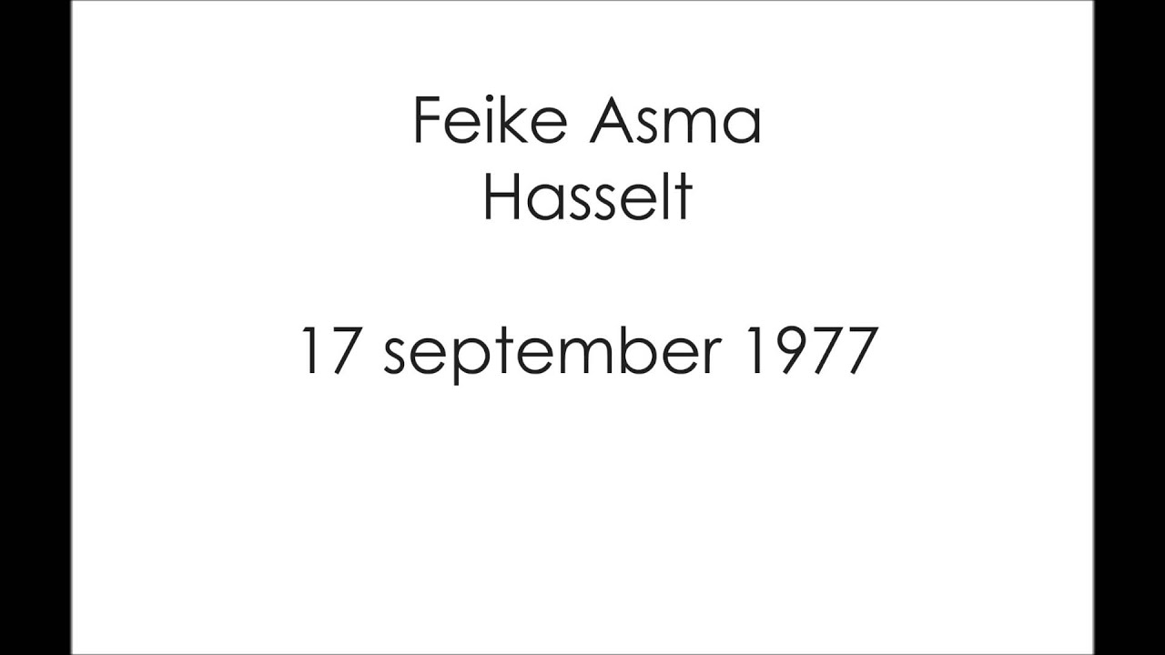 Feike Asma Hasselt 17 september 1977