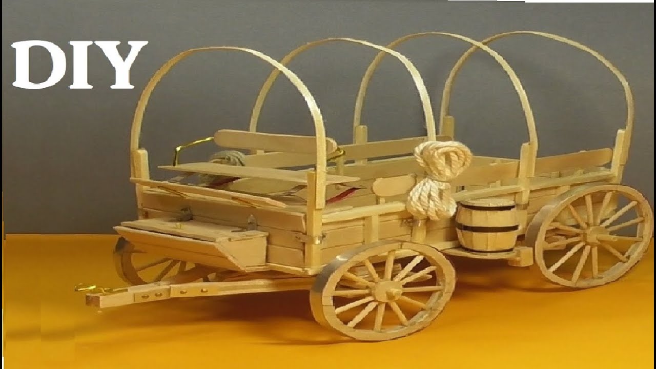 OLD WEST WAGON by POPSICLE STICKS- DIY CRAFT
