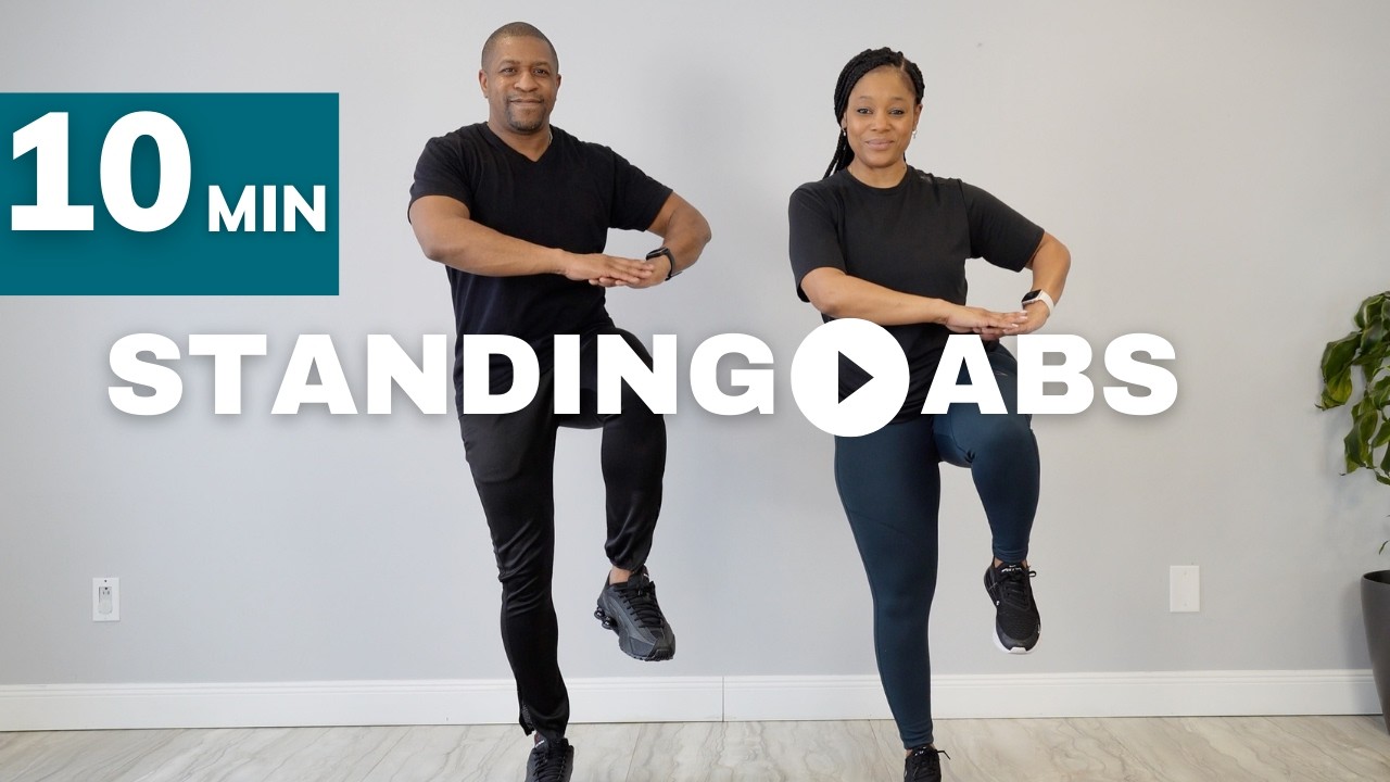 Quick Standing Abs Workout | 10 Min, No Equipment, No Jumping 🔥