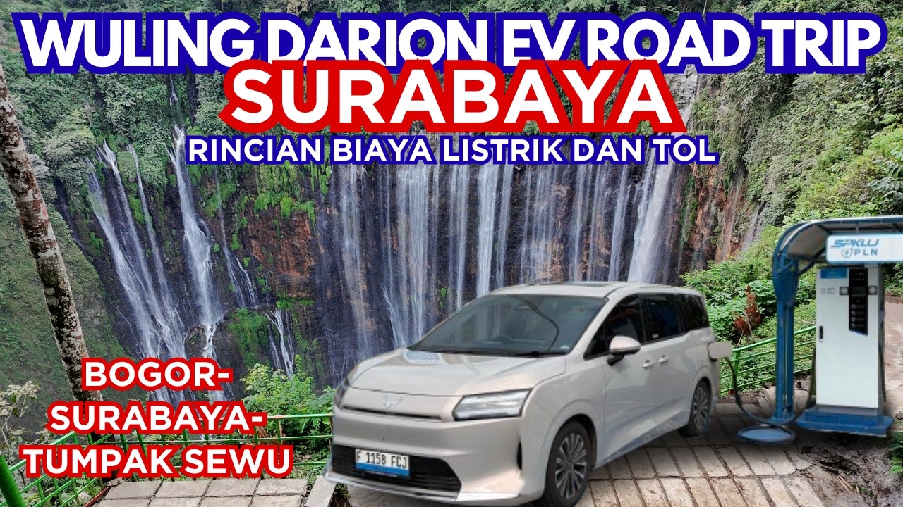 Darion EV Road Trip Surabaya + Lumajang (Tumpak Sewu), Rincian Biaya Listrik & Tol #ev #mobillistrik