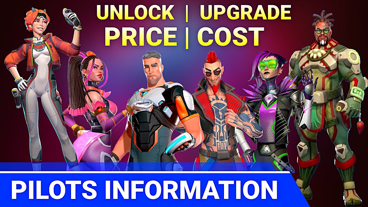 Pilots Information - Unlock - Price - Upgrade Cost - Mech Arena Robot Showdown