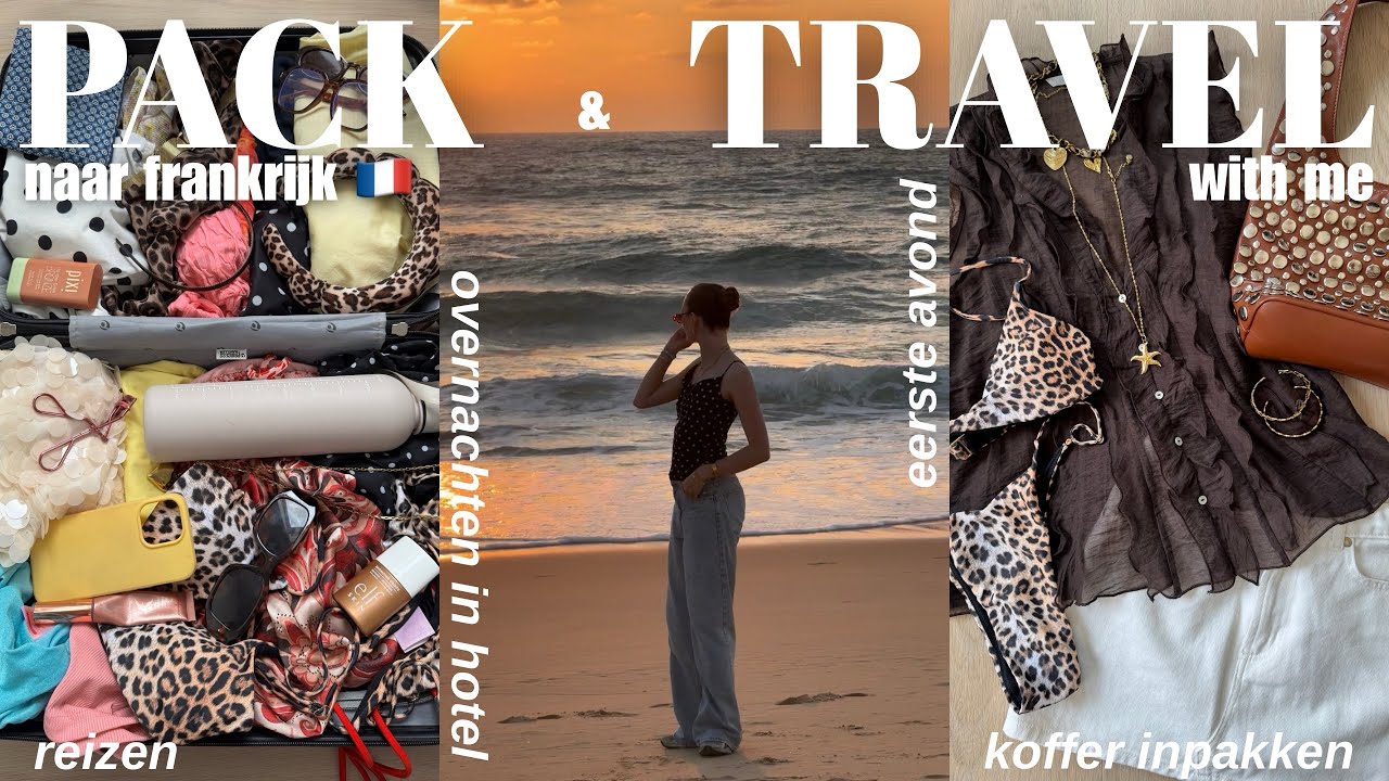 PACK & TRAVEL with me 🌴🌸: koffer inpakken, reizen, overnachten in een hotel