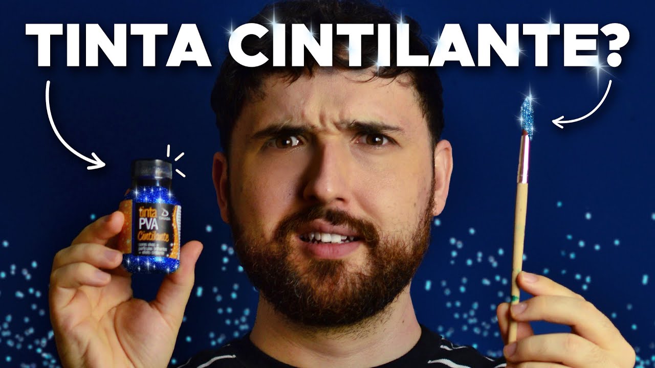 TESTEI TINTA CINTILANTE + Carimbo Transparente, Massa Marmorizada e Caneta Cola