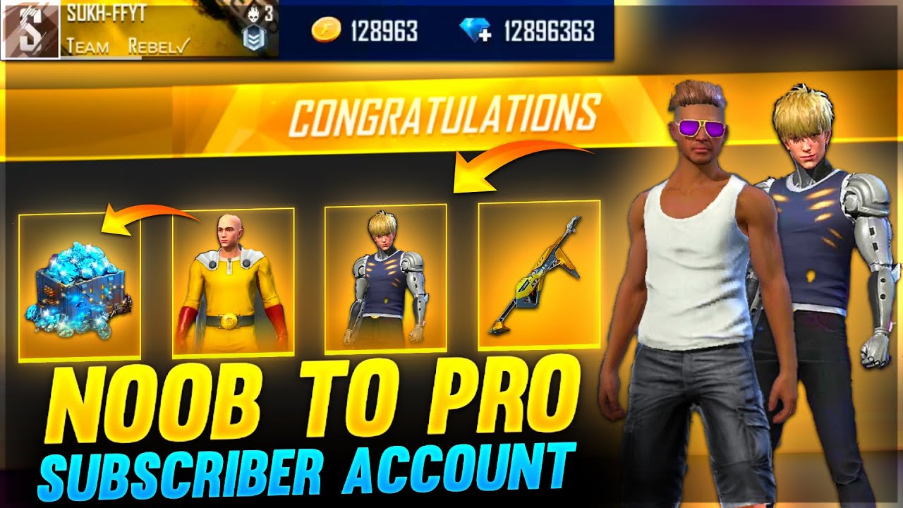 Free Fire New Account To PRO Gift In 10 Min Look How It Became 10,000 Diamonds Garena Free Fire 2021
