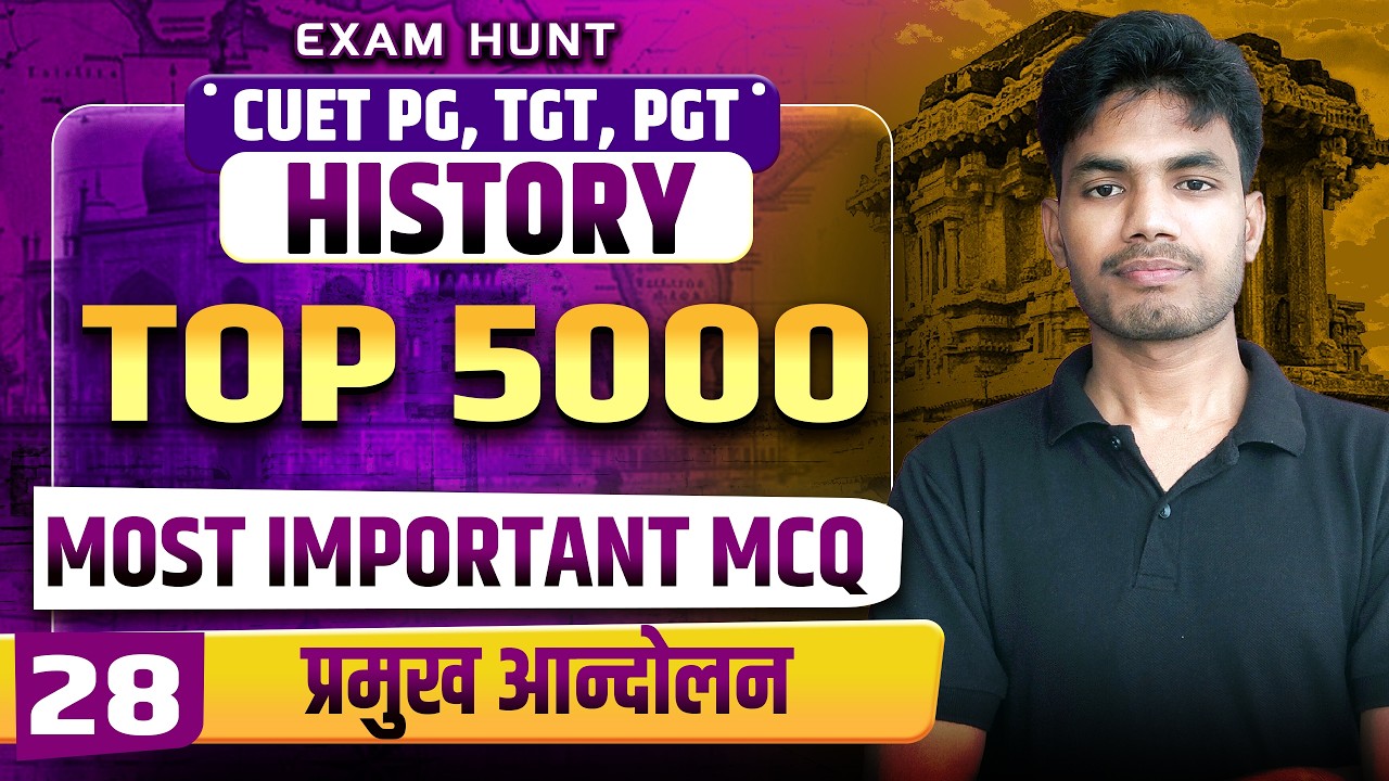 Major Movements in Modern India | CUET PG 2026 History Important MCQs | Part 28 | Shiv Sir