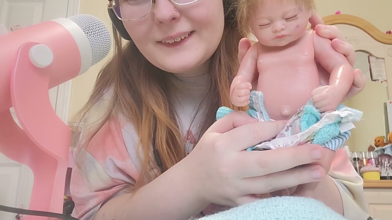 ASMR let's unbox another mini reborn- whispering and crinkle sounds- mini doll unboxing