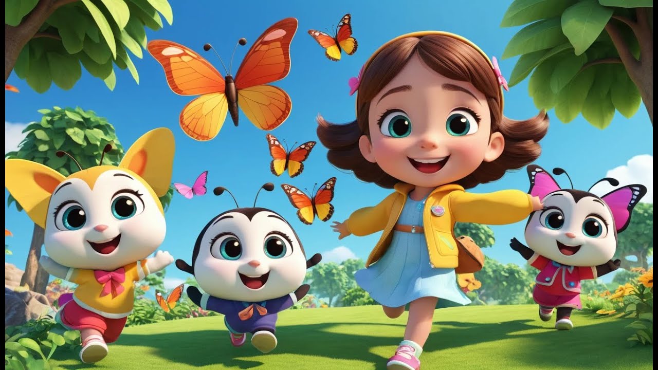 Seven Little Butterflies Flutter By | Fun Counting Song for Kids | Colorful Nature Rhyme