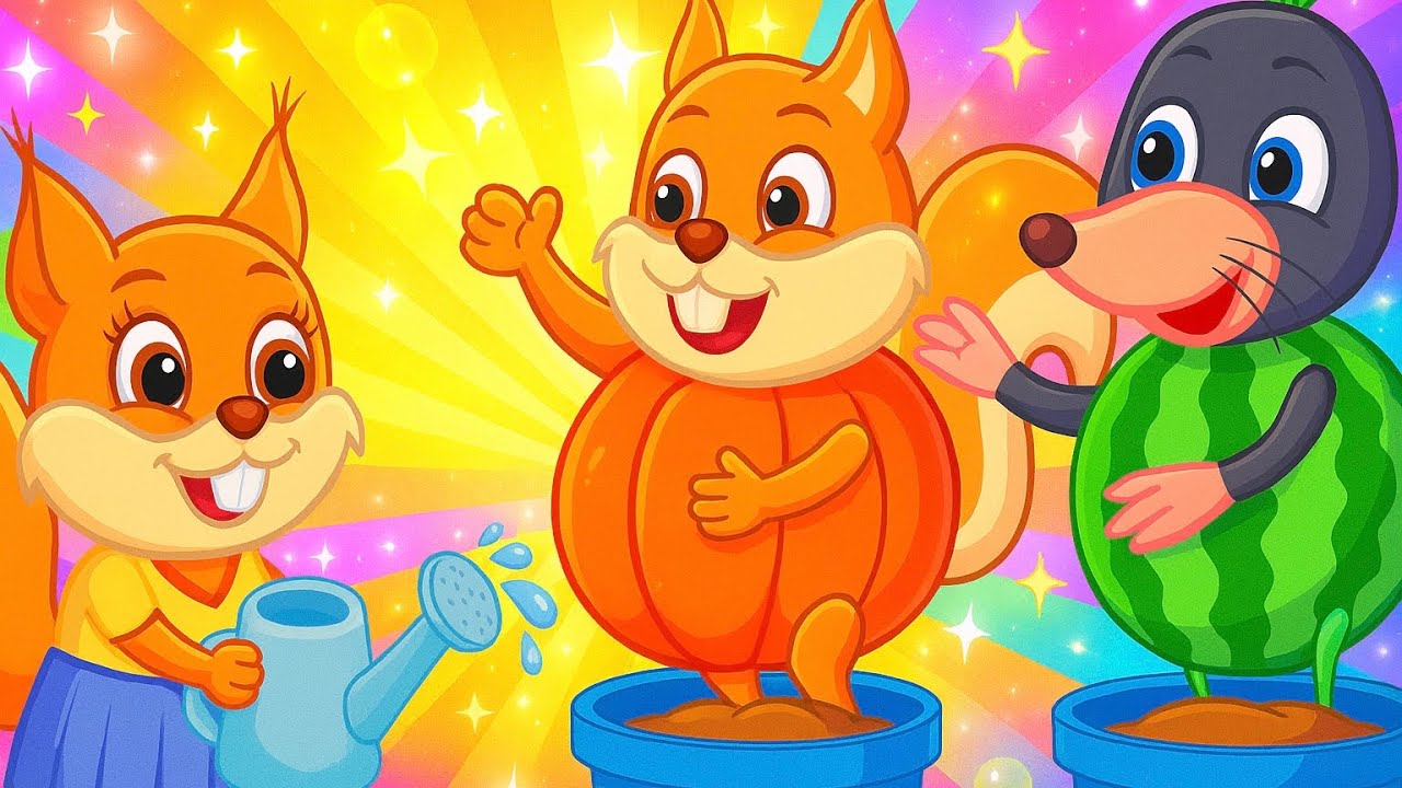 Bridie Squirrel in English - SWEET DUO 🍑🍉 - Cartoon for Kids 4K
