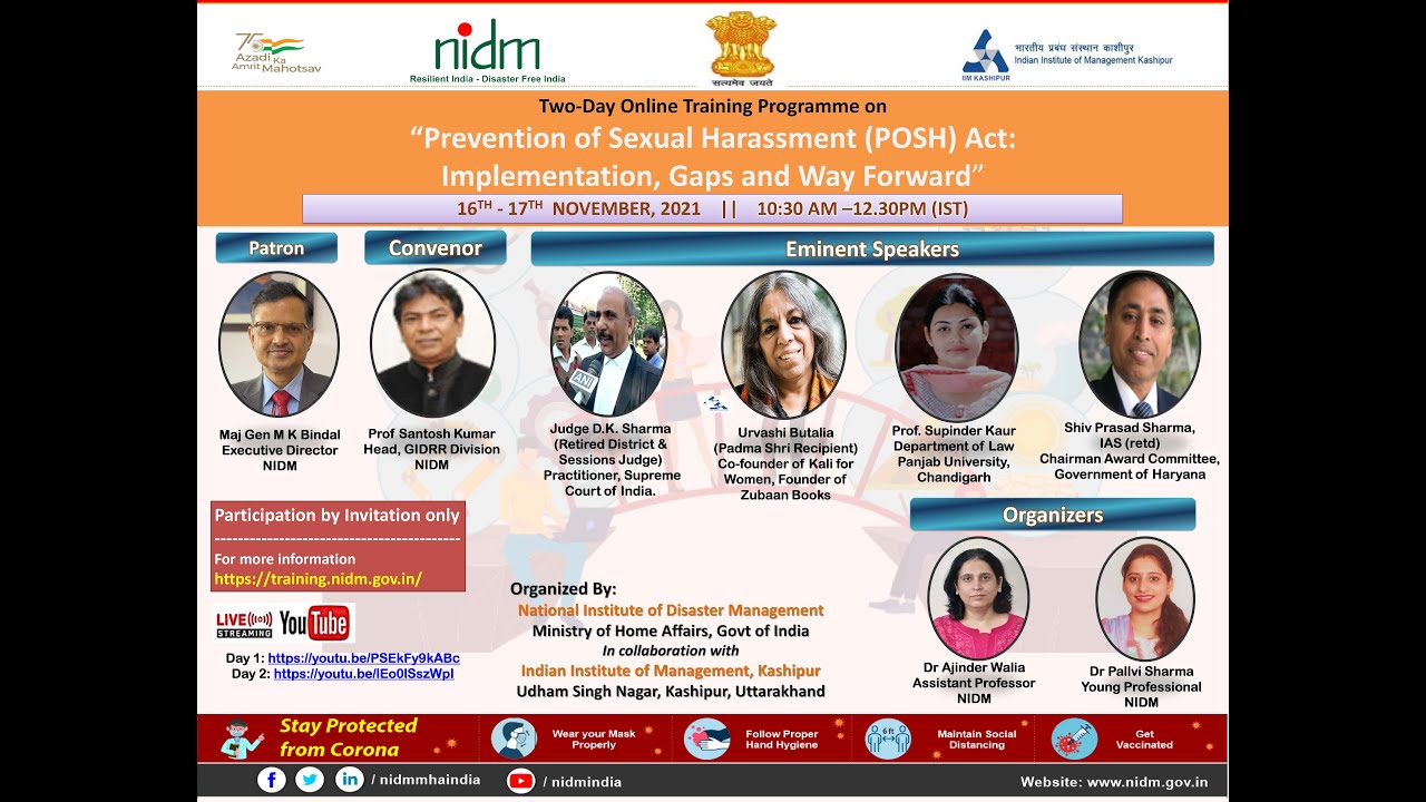 &ldquo;Prevention of Sexual Harassment (POSH) Act: Implementation, Gaps and Way Forward.| DISASTER IN IND