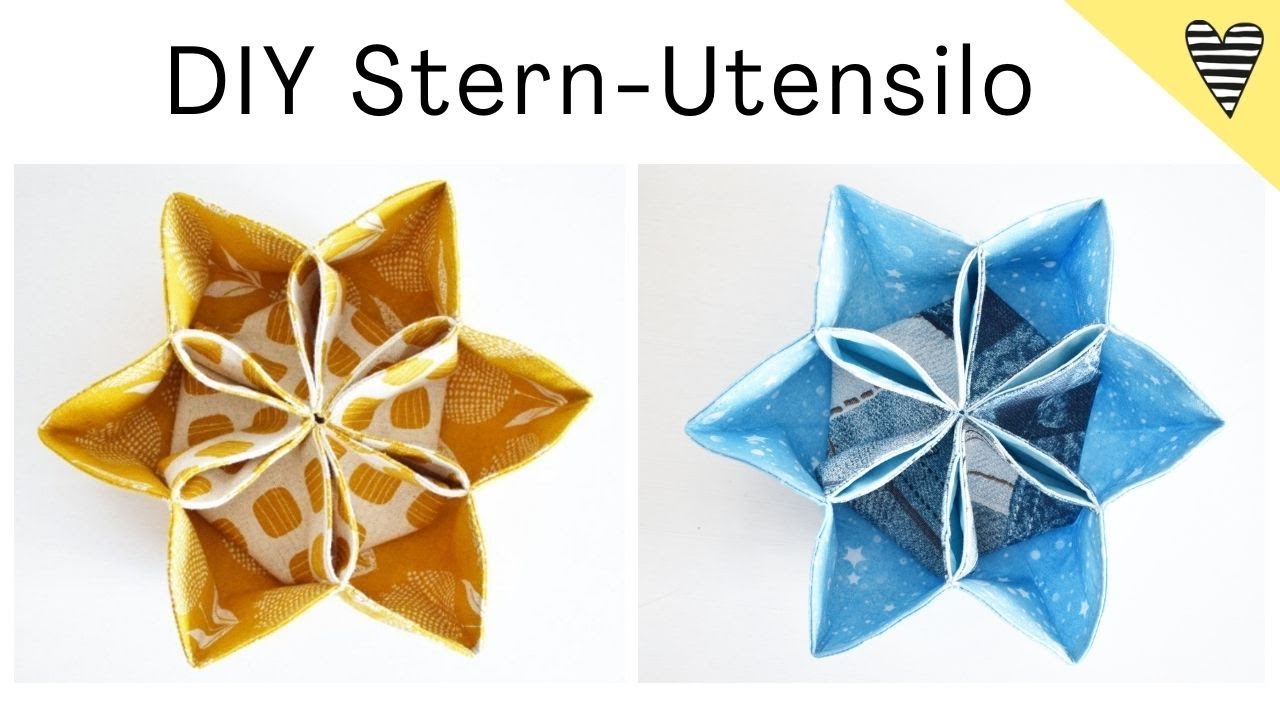 Stern Utensilo nähen mit gratis Schnittmuster / DIY MODE Nähidee zu Weihnachten / Kleines Geschenk