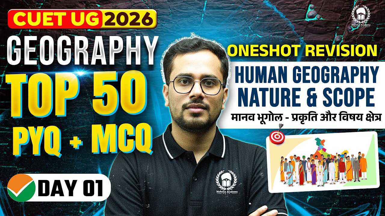CUET 2026 Geography | Human Geography Nature & Scope Top 50 PYQ+MCQ | Umeed Phase-2 | Shiw Mohan Sir