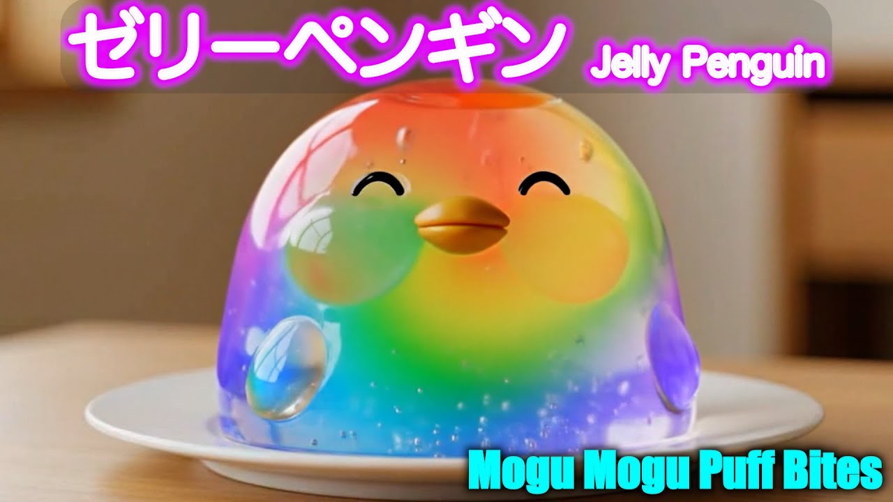 ✨【ASMR】ゼリーペンギンがいろんな果物をモグモグ！どの色が好き？🐧💗｜Jelly Penguin Fruit ASMR