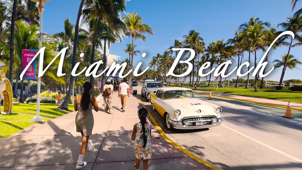 [4K] 🇺🇸Miami Beach Walking Tour, Ocean Drive, Collins Ave, Beach Walk & More! #miami #beach #florida