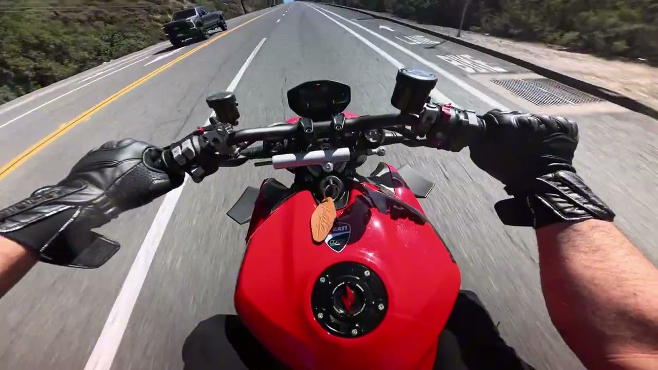 POV you're taking a 2022 Ducati Streetfighter V2 through Santiago Canyon and letting it breathe.