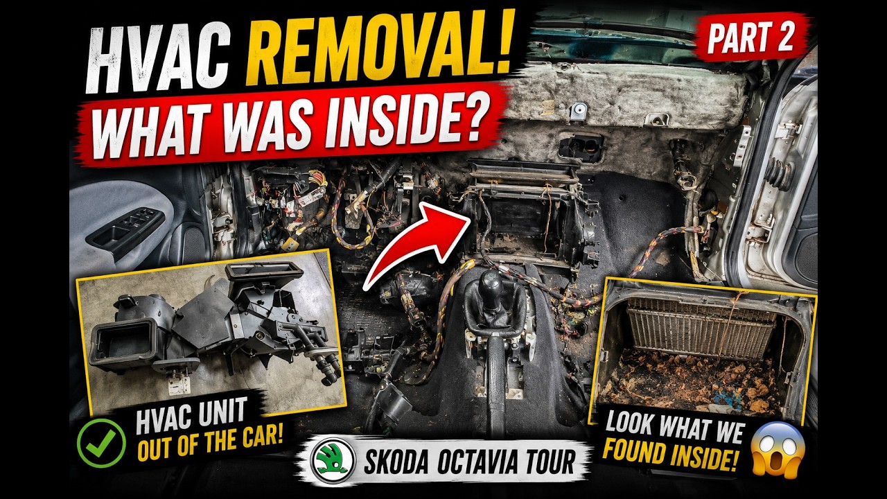 Skoda Octavia Tour - Interior heater radiator coolant leak - HVAC removal - Part 2