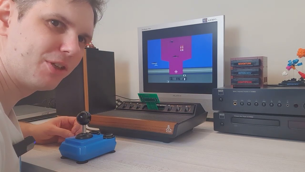 RETRO KOMPUTERY 08 - Atari 2600 - samodzielnie wykonany klon kartridża 128-in-1