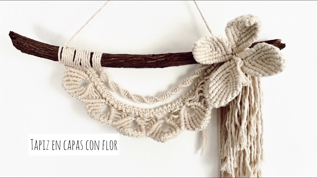 Tapiz de macramé con Flor