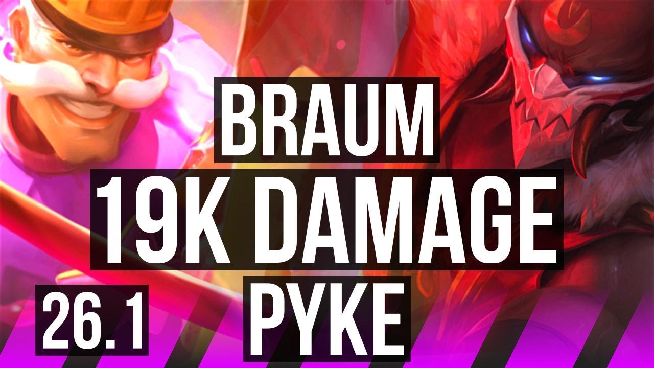 BRAUM & Jinx vs PYKE & Ashe (SUP) | 19K damage | EUW Master | 26.1