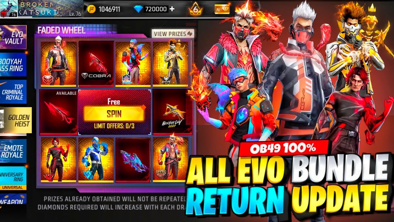 All Evo Bundle Return 😍🥳| Evo Bundle Return | Free Fire New Event | FF New Event
