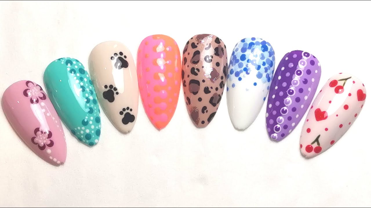 NAIL ART: 8 Different Beginner Dotting Tool Gel Designs